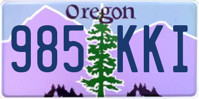 OR license plate 985KKI