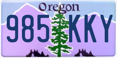 OR license plate 985KKY