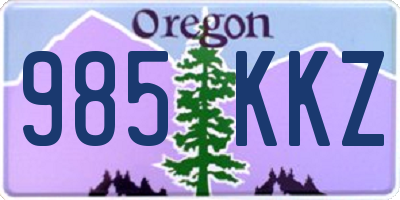 OR license plate 985KKZ