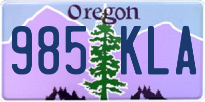 OR license plate 985KLA