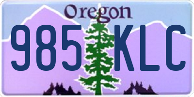 OR license plate 985KLC
