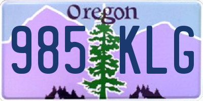 OR license plate 985KLG