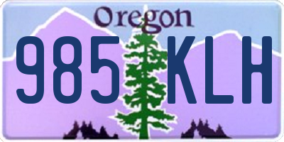 OR license plate 985KLH