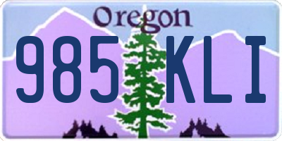 OR license plate 985KLI