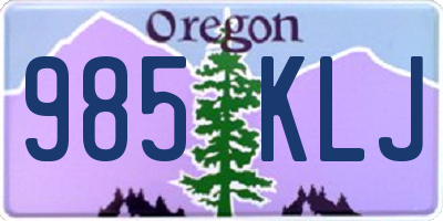 OR license plate 985KLJ