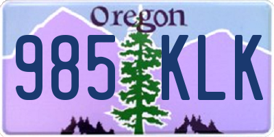 OR license plate 985KLK