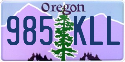 OR license plate 985KLL