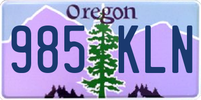 OR license plate 985KLN
