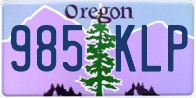 OR license plate 985KLP