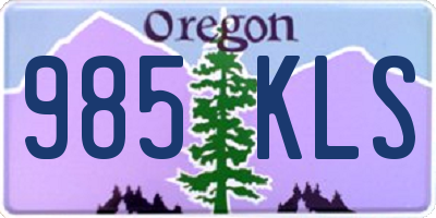 OR license plate 985KLS