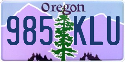 OR license plate 985KLU