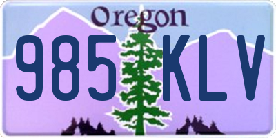 OR license plate 985KLV