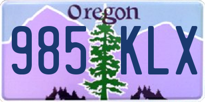OR license plate 985KLX