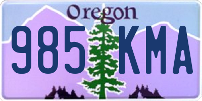 OR license plate 985KMA