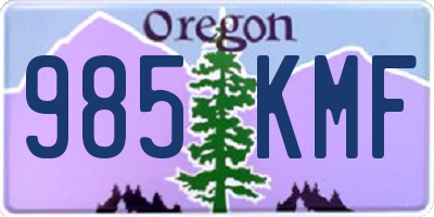 OR license plate 985KMF