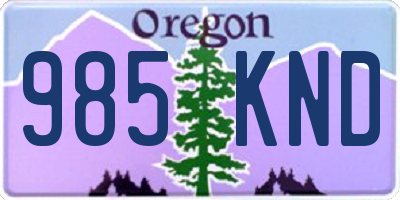 OR license plate 985KND