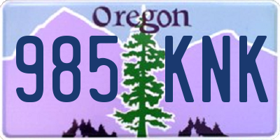 OR license plate 985KNK