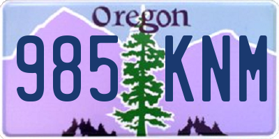 OR license plate 985KNM