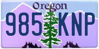 OR license plate 985KNP