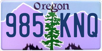 OR license plate 985KNQ