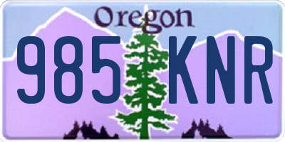 OR license plate 985KNR