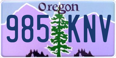 OR license plate 985KNV