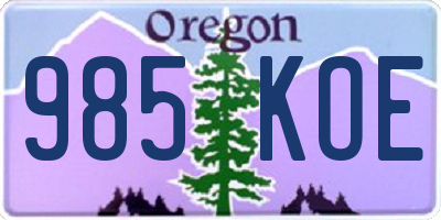 OR license plate 985KOE
