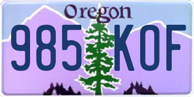 OR license plate 985KOF
