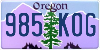OR license plate 985KOG
