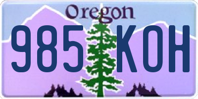 OR license plate 985KOH