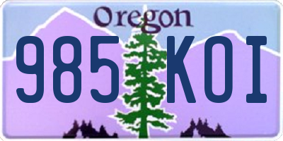 OR license plate 985KOI