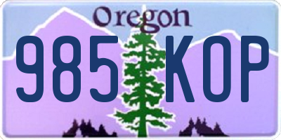 OR license plate 985KOP