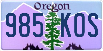 OR license plate 985KOS