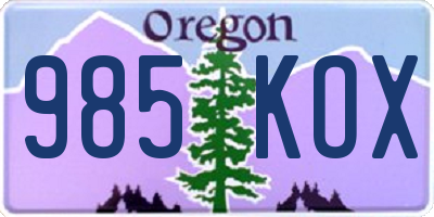 OR license plate 985KOX