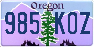 OR license plate 985KOZ