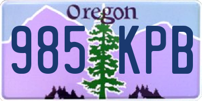 OR license plate 985KPB