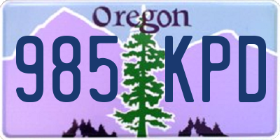 OR license plate 985KPD
