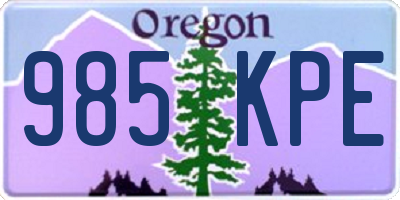 OR license plate 985KPE