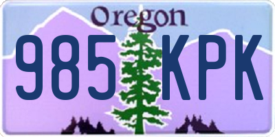 OR license plate 985KPK