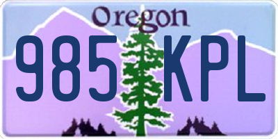 OR license plate 985KPL