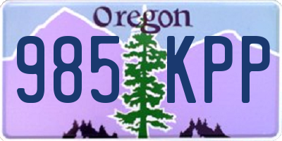 OR license plate 985KPP