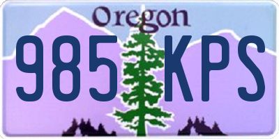OR license plate 985KPS