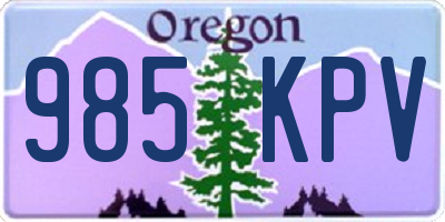 OR license plate 985KPV