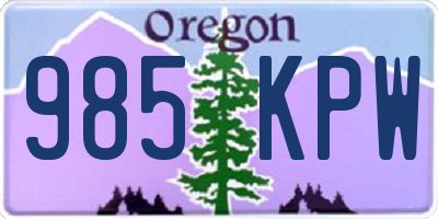 OR license plate 985KPW