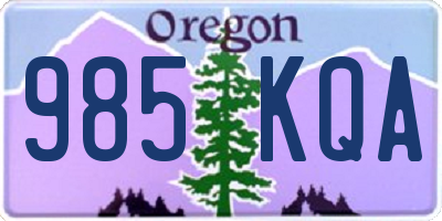 OR license plate 985KQA
