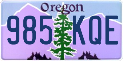 OR license plate 985KQE