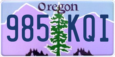 OR license plate 985KQI