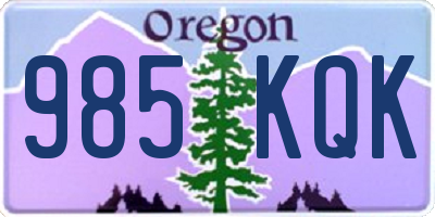 OR license plate 985KQK