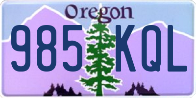OR license plate 985KQL