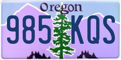 OR license plate 985KQS